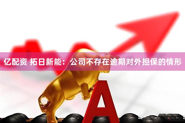 亿配资 拓日新能：公司不存在逾期对外担保的情形